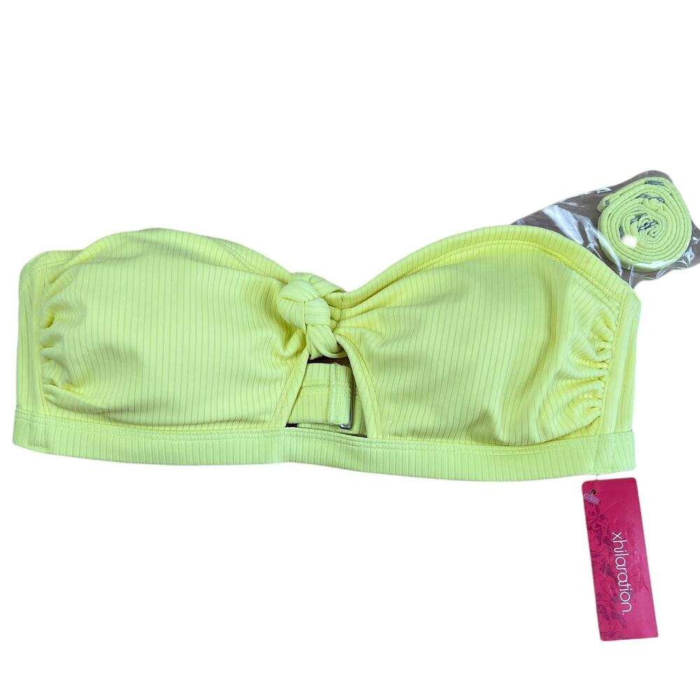 Xhilaration Juniors' Yellow Knot-Front Bandeau Bikini Top - Size D/DD - NWT